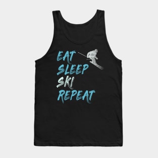 eat sleep ski repeat Tank Top